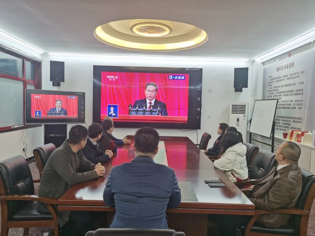 天亿金集团党员及员工观看十四届全国人大二次会议开幕会